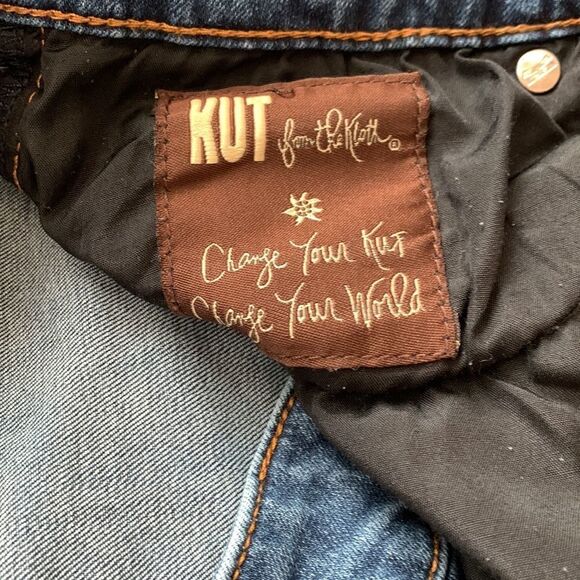 Kut from the Kloth High Rise Distressed Skinny Crop Jeans Size 8 - Picture 8 of 12